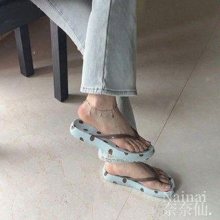 Polka-dot Flip-flops For Women's Summer Outer Wear, Thick-soled Flip-flops, Beautiful And Not