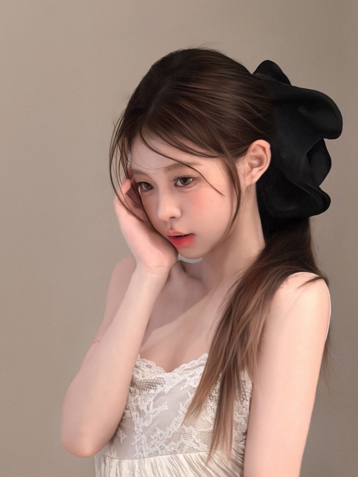 quá khổ viền nấm xếp nếp gạc sáng tinh tế ruột già khoe khuôn mặt khí chất nhỏ kẹp chuối