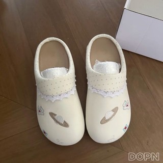 Phiên bản Hàn Quốc của dép nhung cao cấp dễ thương mềm mại dễ thương dành cho nữ, giày thể th