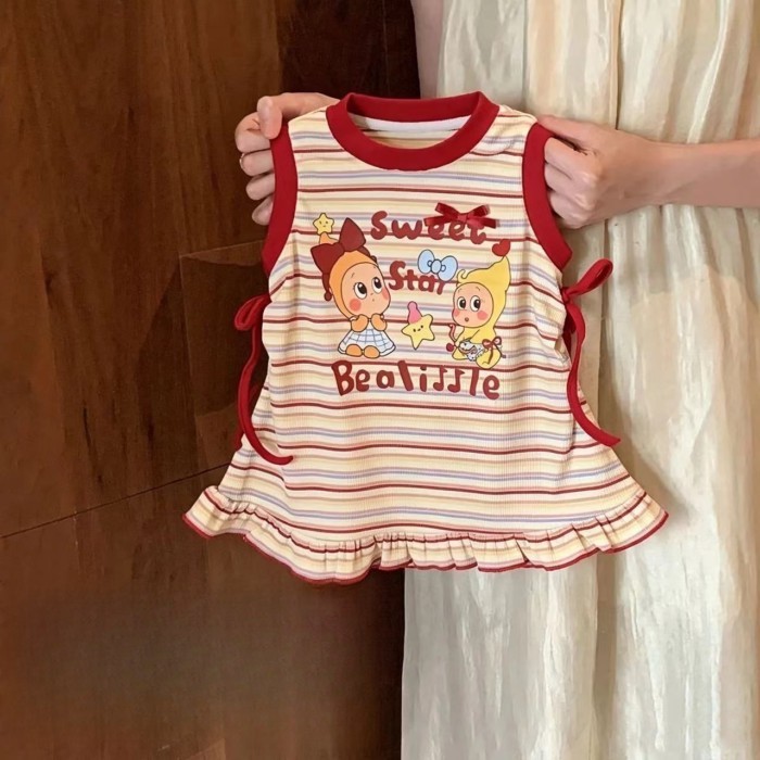 Bé Gái Mẫu Giáo Váy Đầm Mùa Hè Mới Cô Bé Bé Tank Top Váy Thời Trang Váy Dễ Thương
