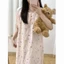Clouds Cotton Yarn Spotted Pajamas Women's Summer New Cartoon Student Nightgown Slimming Home Cl