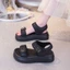 Giày sandal thể thao mùa hè cho nữ đế dày tăng chiều cao Giày sandal đế bệt Velcro thông dụng, đa n