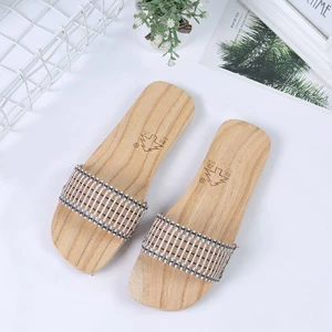 Guốc Guisen Dép gỗ nữ Giày gỗ chống mùi hôi trong nhà Giày gỗ thoải mái cho sức khỏe Dép gỗ G