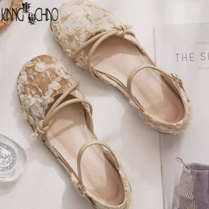 Sandal mũi nhọn kiểu Pháp xinh xắn cho nữ cùng váy, sandal đế dày kiểu cổ tích nhẹ nhàng cho buổi t