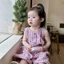 Bé Gái Quần Áo Mùa Hè Dễ Thương Kẻ Sọc Không Tay Tai Thỏ Áo Liền Quần Bé Gái Thời Trang Casual S