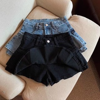 Quần culottes denim bé gái mùa hè dài vừa cho trẻ em quần culottes xếp li dài mùa hè quần áo trẻ em