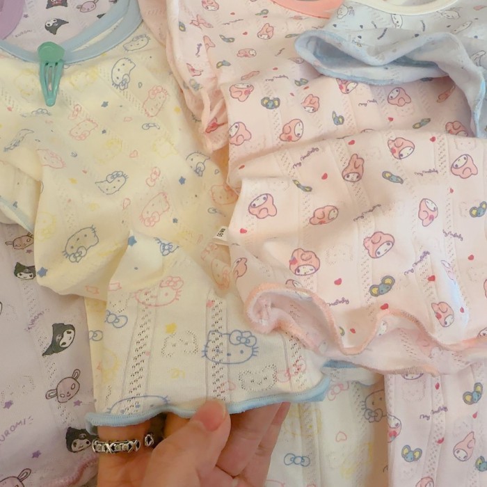 Bộ quần áo ngắn tay cotton nguyên chất dành cho bé gái cỡ trung và cỡ lớn Bộ quần áo mặc ở nh