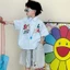 Bé Trai Bộ Đồ Mùa Hè Mới In Áo Sơ Mi Tay Ngắn Thời Trang Đa Năng Đẹp Trai Giặt Quần Jean Mẫu Giá