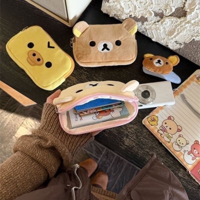 Nhật Bản Dễ Thương Rilakkuma Túi Bảo Quản Tiền, Thẻ Ví Ngắn Sang Trọng Tiền Xu
