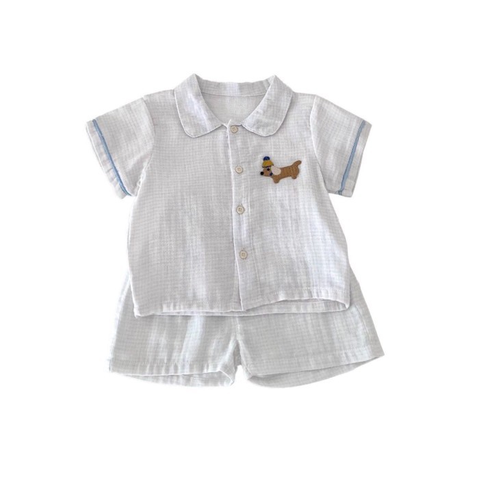 bộ đồ ngủ cho bé, đồ ngủ, bộ mỏng mùa hè, áo sơ mi ngắn tay bé trai và bé gái, quần short, bộ đồ