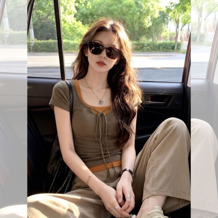 mẫu áo thun ngắn tay đẹp cho nữ, áo trễ vai phải đầu hè đẹp độc đáo