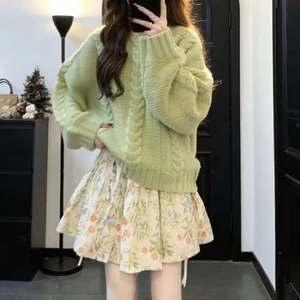 Phong cách Hàn Quốc nhẹ nhàng lười biếng váy hoa thời trang mới ngọt ngào giảm tuổi tác cho nữ v