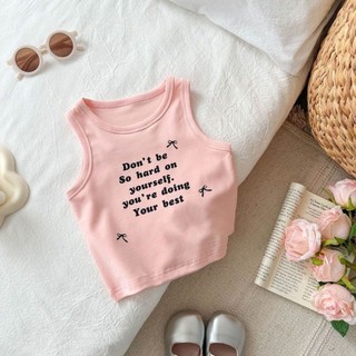 áo yếm nhỏ dành cho trẻ em phong cách mới mùa hè dành cho bé gái phong cách bên trong ngắn kiểu
