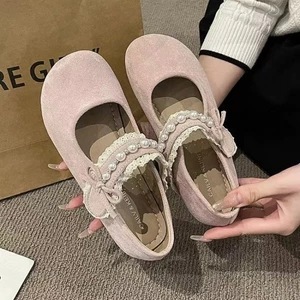 Giày đế mềm múa ba lê Mary Jane dành cho nữ có khóa dán mùa xuân hè giày mũ len đế mềm phong