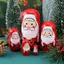 Bộ búp bê ông già Noel làm tổ bằng gỗ với trang trí ngày lễ Giáng sinh và tối giản hiện đại cho phong cách quà tặng