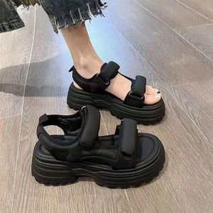Giày sandal thể thao mùa hè đế dày Velcro đế dày thông thường dành cho nữ Giày đi biển La Mã đa năn