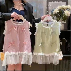 váy trẻ em váy cotton mây mùa hè váy gạc mỏng váy ren bé gái váy công chúa cho bé vừa và nhỏ