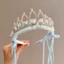 vương miện vương miện công chúa bé gái Frozen Elsa phụ kiện tóc Băng đô Elsa trẻ em kẹp tóc băng