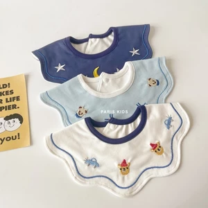 Yếm trẻ em Hàn Quốc, khăn ăn cotton nguyên chất mới, yếm hoa xinh xắn cho bé sơ sinh, bé nam
