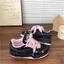Giày đế dày màu đen hồng dành cho nữ, giày thể thao và giày thể thao thông thường, giày trắng học s