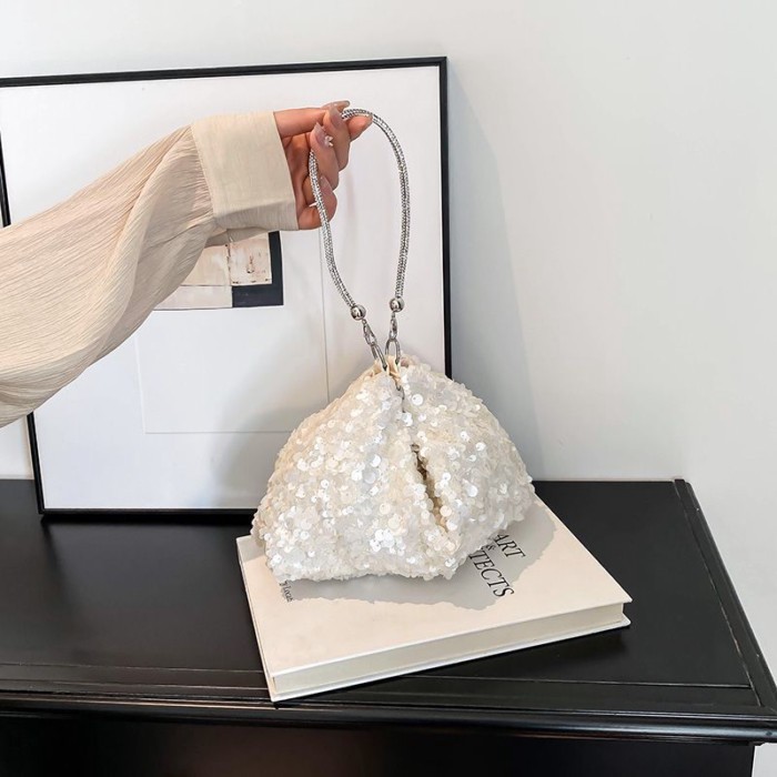 chiếc túi xách đính sequin cho nữ túi xách đa năng thời trang mới Túi đeo vai kim cương phong cá