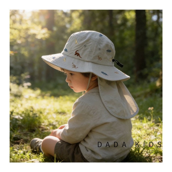 Children's Sun Protection Hat Summer Large Brim Neck Protection Breathable Anti-UV Outdoor Su
