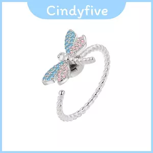 Nhẫn nguyên tố động vật chuồn chuồn có kết thúc thanh lịch cho bộ sưu tập phụ kiện nữ
