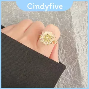 Phụ kiện cầm tay bằng đồng có thể điều chỉnh hợp thời trang với các yếu tố hoa hướng dương và hoa dành cho nữ