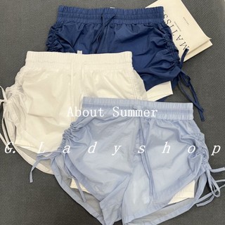 Quần short thể thao hai mảnh giả màu tương phản, quần short thể thao thông thoáng hai mặt có