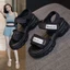 Giày sandal thể thao mùa hè cho nữ, giày cao gót đế bệt đa năng, trang phục mặc ngoài thời trang, g