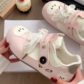 Giày trắng thỏ dễ thương phong cách Trung Hoa mới dành cho nữ mùa xuân mới đế mềm tiệc sinh viên