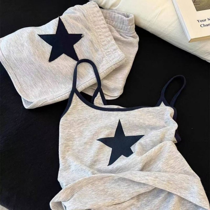 Design Star Bộ đồ ngủ treo gợi cảm Quần short nữ Quần áo ở nhà Bộ đồ có thể đi chơi