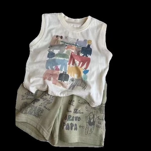 Quần áo trẻ em phiên bản Hàn Quốc, bộ đồ mùa hè bé trai, áo vest cotton thời trang mới cho tr