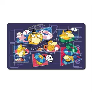 Thảm chơi Pokémon có vùng OPCG TCG Trò chơi thẻ Psyduck PlayMat 24x14 theo tiêu chuẩn
