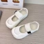 Trắng Rỗng Velcro Mary Jane Giày Xấu Xí Ngón Chân Cái Xăng Đan Thể Thao Giày Đi Bộ Đường Dài