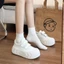 Giày trắng, đế dày, tăng Velcro, giày nữ thông thường, giày thể thao mũi to đa năng, giày đi