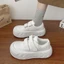 Giày trắng, đế dày, tăng Velcro, giày nữ thông thường, giày thể thao mũi to đa năng, giày đi