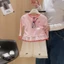 mùa xuân mới bé gái cotton nguyên chất phối ren áo sơ mi dài tay có đáy ngọt ngào và đa năng dàn