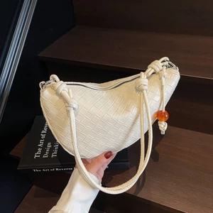 Túi dệt hình nửa vầng trăng, túi bánh bao thời trang và đa năng, túi xách thông thường, kiểu