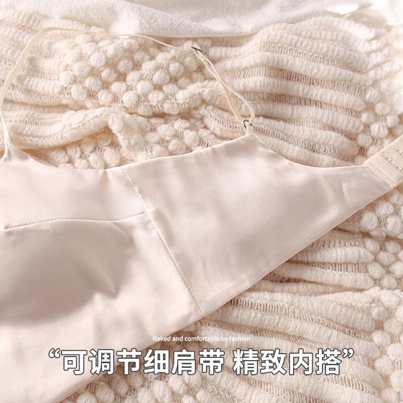 Ống Thoáng Khí Phong Cách Hàng Đầu Bề Mặt Lụa Liền Mạch Phù Hợp Với Tất Cả Trận Đấu Gợi Cảm Lưng Đẹp Dây Quần Lót Nữ Ngực Nhỏ Pu
