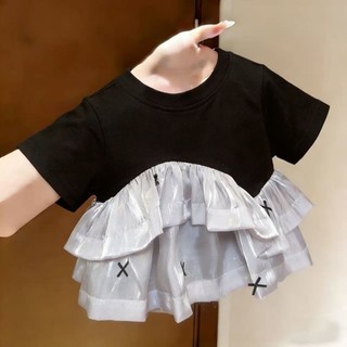 Áo thun mùa hè ngắn tay xù lông nửa tay ngọt ngào cotton nguyên chất đa năng thời trang dạo phố cho