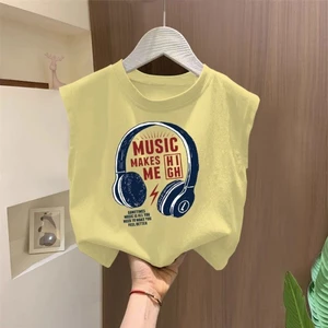bé trai nguyên chất cotton mỏng áo vest trẻ em mới phong cách mùa hè hàng đầu cho bé áo thun khô