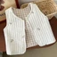 Áo vest trẻ em xuân thu Hàn Quốc chần bông thêu gấu ô liu vest hai mặt cotton nguyên chất áo