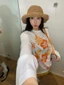 Áo thun lười trong suốt chống nắng dài tay mỏng gợi cảm in hình thời trang áo sơ mi đa năng