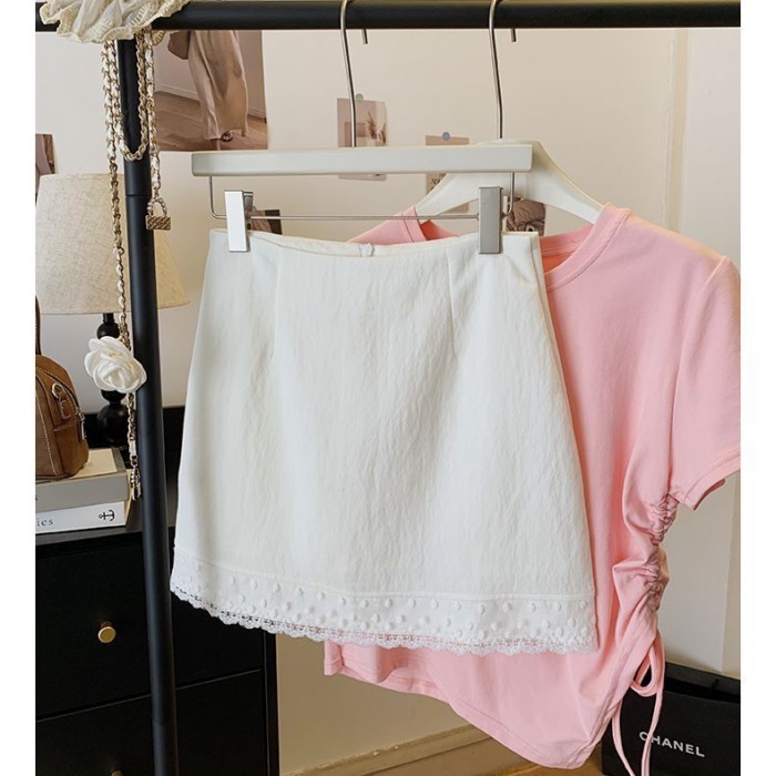 Lan ~ Pure Desire Ren Viền Váy Nữ Phong Cách Mới Xuân Hè Plus Size Béo mm Mặc Bên Ngoài Cao Cấp Chữ a Váy Hông