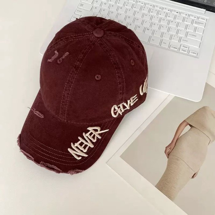 American Washed Denim Baseball Cap For Women Spring And Summer New Wide Brim Face-showing Sma