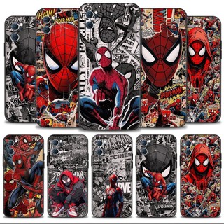 Dành Cho OPPO Reno 8T 7 lite 7z 5G 6 4G 11F 12F 12FS 12 TPU Màu Đen Mờ Vỏ Điện Thoại Mềm Vỏ Bảo Vệ Người Nhện Truyện Tranh Bộ Sưu Tập