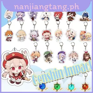 Genshin Tác Động Móc Chìa Khóa Acrylic Móc Chìa Khóa Venti Klee Barbara Diluc Móc Khóa Túi Mặt Dây Chuyền