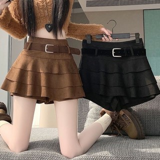Maillard Ruffled Butt-covering Cake Skirt Women's Autumn And Winter High Waist Slimming Hot G