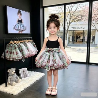 Váy nơ kẻ sọc cho bé gái, váy ngắn đa năng phù hợp mọi mùa, ngọt ngào, mát mẻ, thời trang và phong